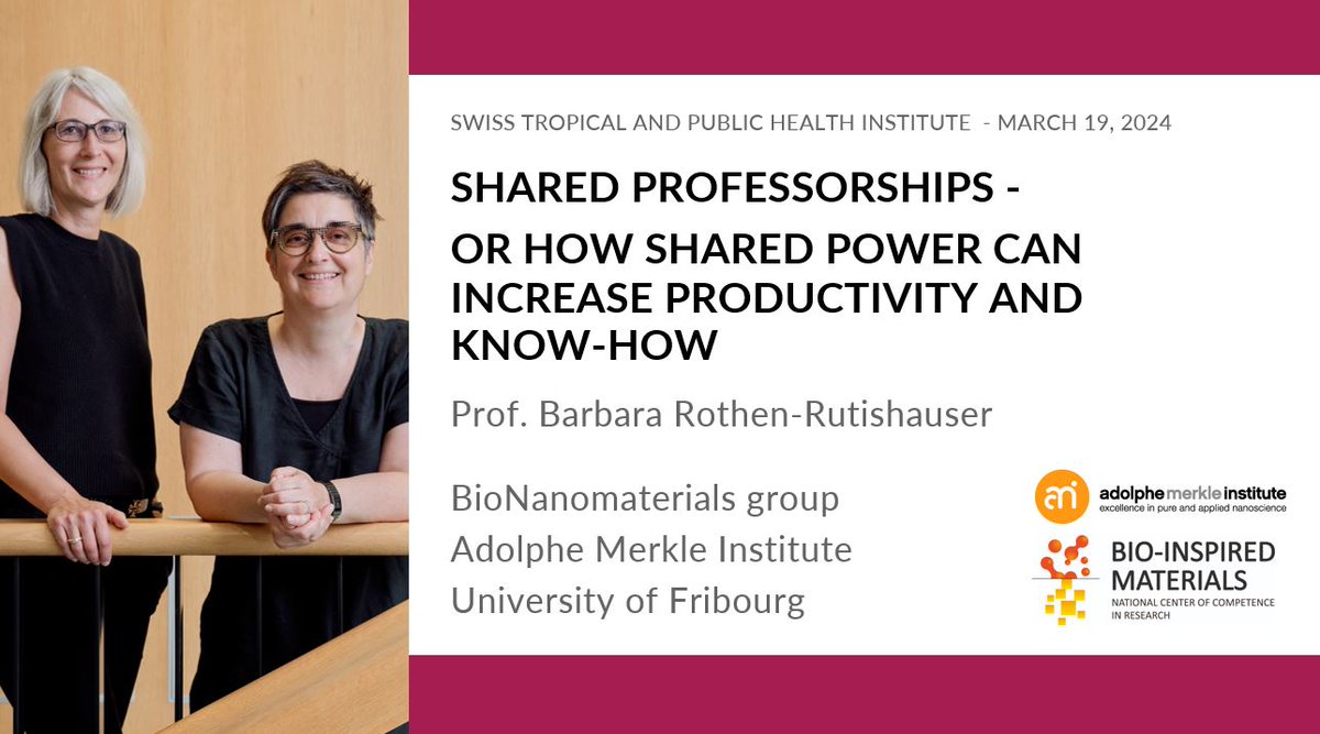 Thanks to @SwissTPH for the invitation to share my experiences with the shared professorship. @brothenrut @Merkleinstitute @NCCRbioinspired