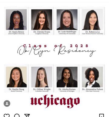 Now that reality is setting in, happy to announce I’ll be taking my talents to Chicago!!! I matched at <a href="/uchicago_obgyn/">UChicago Obstetrics and Gynecology Department</a>! 

So excited to join an awesome program. Thankful for my time <a href="/OhioStateMed/">The Ohio State University College of Medicine</a> but it’s time for the next adventure! 

#Match2024 #OBGYN