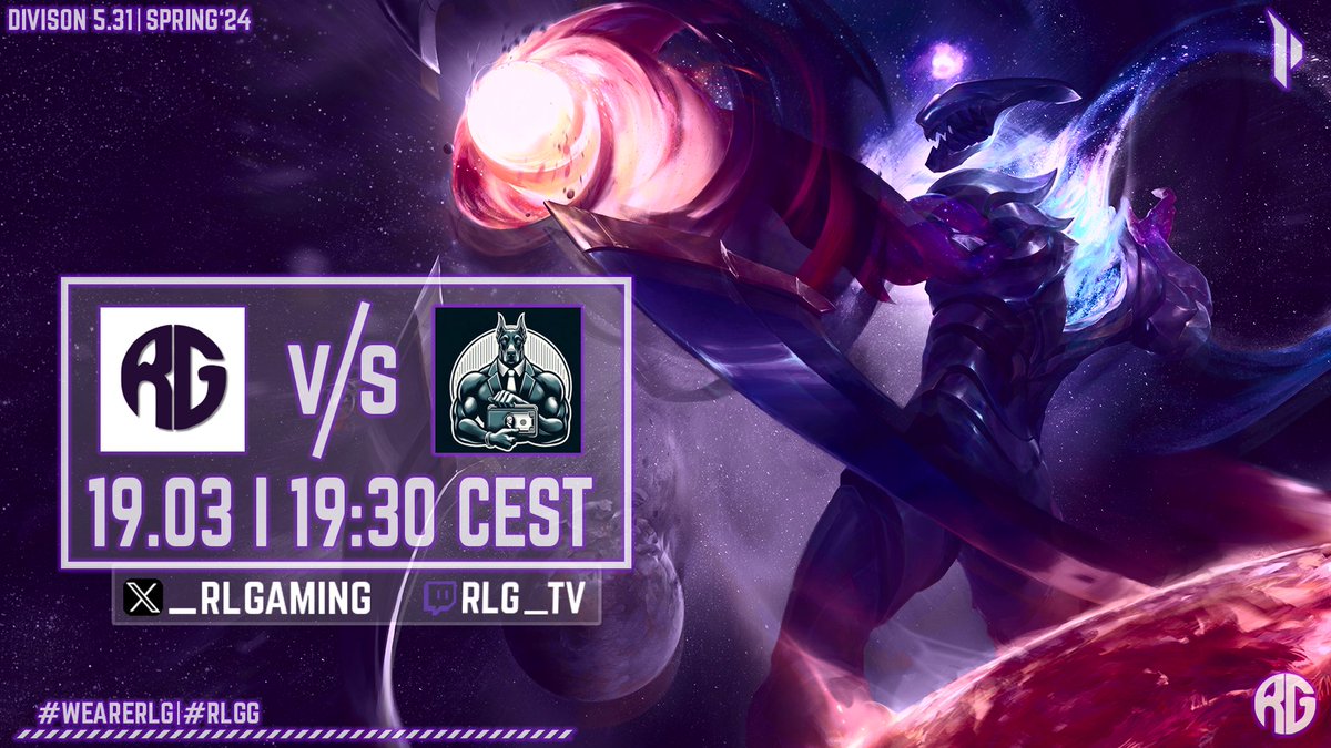 _RLGaming's tweet photo. 📢Matchday Main📢
🆚DOG
⏰19:30 Uhr
📺https://t.co/XlN6aJhHTs
Unser Abendprogramm für heute:
Der letzte Matchday unseres #Main Rosters gegen DOG.
Wir freuen uns auf euch im Stream und versprechen eine gute Show!🫡
#PrimeLeague | #WeAreRLG | #RLGG https://t.co/TKr5FHxuhK
