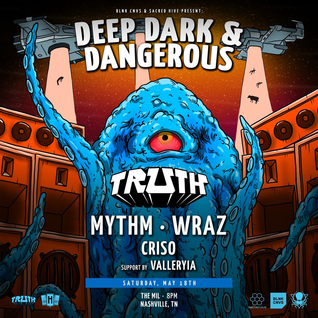 #TRUTH with #MYTHM, #Wraz. and #Criso bringing the heat to #THEMIL at 8PM on SAT MAY 18TH 🔊 🎟️ON SALE NOW: bit.ly/3x2SBt7