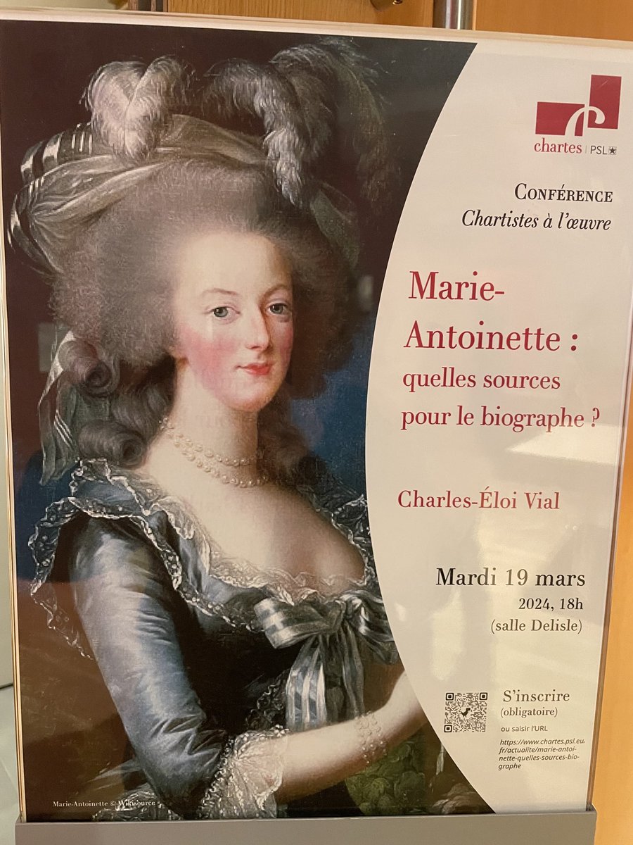 ForasCharlotte's tweet photo. L’⁦@Ecoledeschartes⁩ est très heureuse de recevoir ce soir Charles-Eloi Vial autour de son très bel ouvrage Marie-Antoinette publié aux ⁦⁦@EditionsPerrin⁩, passionnante conférence pour un public nombreux! ⁦@eligidius⁩ ⁦@m_bubenicek⁩ ⁦@psl_univ⁩ https://t.co/4gUmWqzdl3