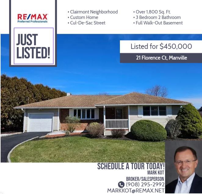 MarkKot11's tweet photo. Spring is officially here, and the Real Estate market is bustling again! Check out 21 Florence Court, located on a Cul-De-Sac in the Clairmont Neighborhood of Manville. Schedule a showing today https://t.co/t7kSDdwIFy https://t.co/oQPfZvSGOD