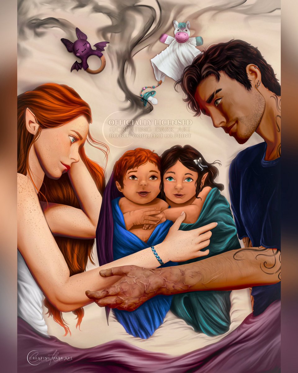 creatingdarkart's tweet photo. 🍼🤍Light souls🤍🍼
•
Hi everyone! I’m back with another piece for #gwynrieweeks2024 !! it’s more a headcanon of mine but oh well, I just love the idea somewhere far in the future, Gwynriel would have twins. What do you think? 🍼
•
This piece is officially licensed!🦄 #gwynriel https://t.co/m4tOQzMBbE