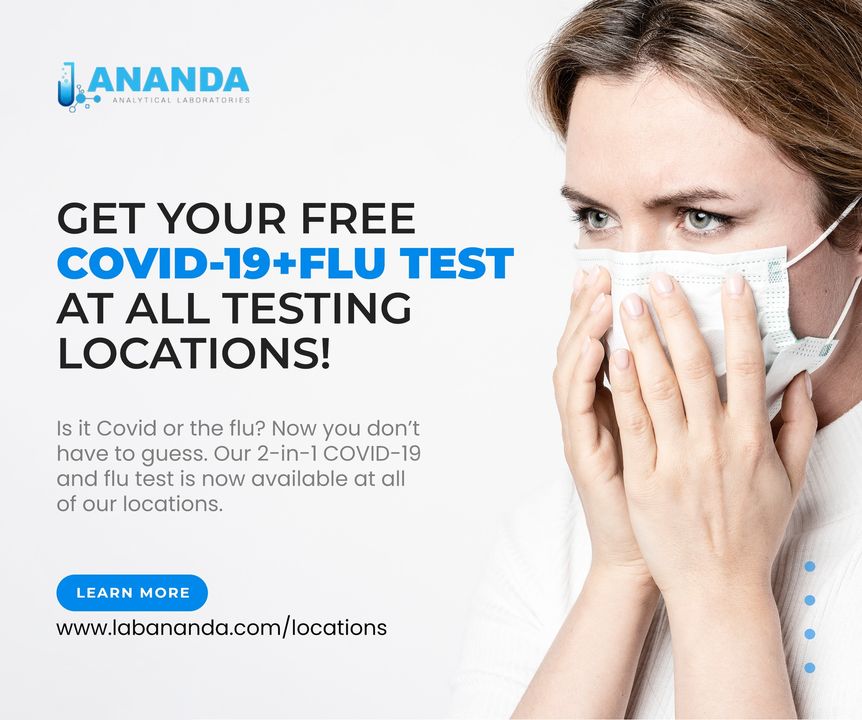 AnandaLabs's tweet photo. GET YOUR FREE COVID-19 + FLU TEST AT ALL TESTING LOCATIONS!
Our two-in-one COVID-19 and flu test is now available at all of our locations and will give you the answers you’re looking for.

Learn More: https://t.co/vfMsJRK5kM
Call Us: (866) 570-8311 https://t.co/Wf7cfWxflx