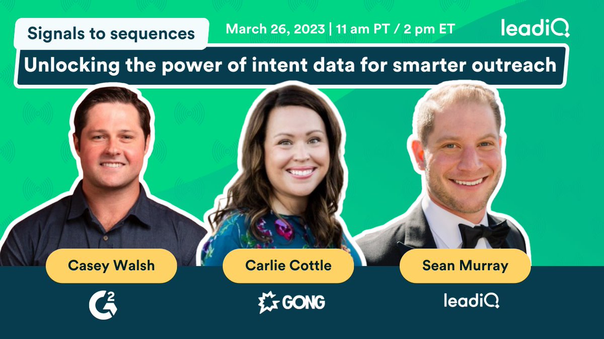 Master buying and intent data together with <a href="/G2dotcom/">G2</a> and <a href="/Gong_io/">Gong</a>! Don't miss a chance to learn how to interpret sales signals so you can arm your sellers with targeted sequences that convert to the pipeline. Save your seat: bit.ly/48UVnhi