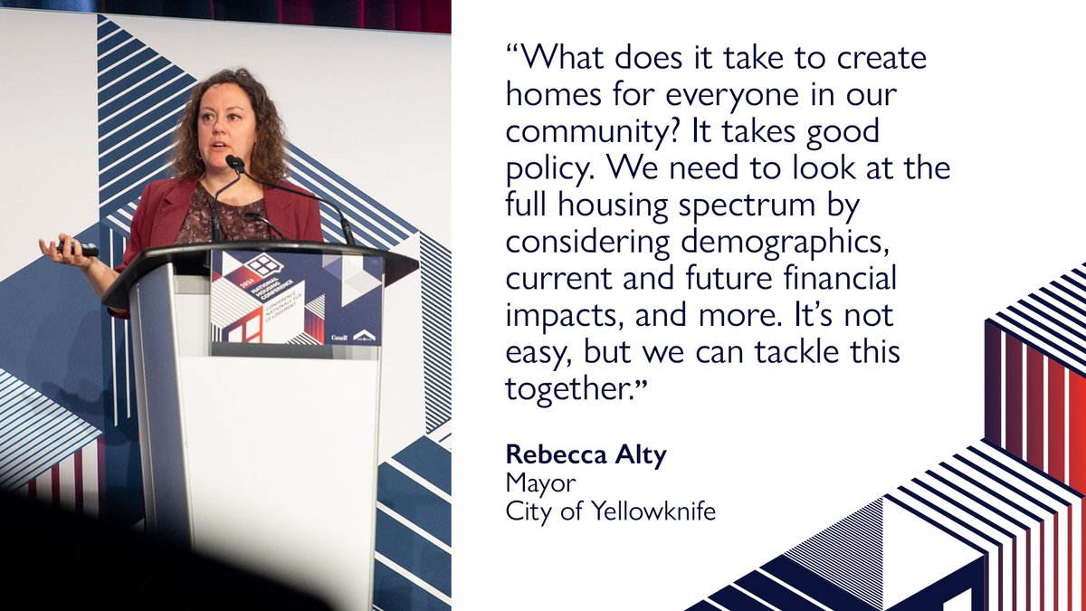 Day 2 of the #NationalHousingConference24 kicked off with a few words from @OurYellowknife Mayor Rebecca Alty! 🏘️#NHC24