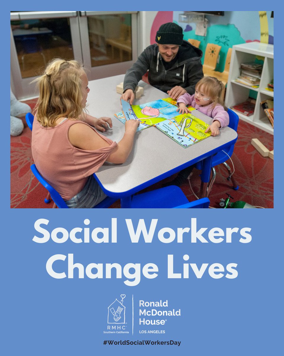 Today is #WorldSocialWorkerDay! Thank you to the dozens of medical social workers at our hospital partners like <a href="/ChildrensLA/">Children's Hospital LA</a>  and our Family Resource Program at LARMH. 

#HealingHappeningTogether #LARMH #RMHCSC #WSWD2024