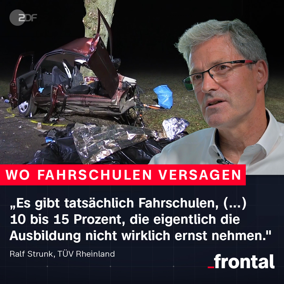 Die Durchfallquote bei Fahrschülern ist hoch - ebenso die Unfallgefahr durch Fahranfänger. Das liegt Experten zufolge auch am Unterricht in #Fahrschulen. Wo besteht Handlungsbedarf? Dazu mehr bei #ZDFfrontal, 21Uhr im @ZDF und bei @ZDFheute: zdf.de/nachrichten/pa… @tuvcom_presse