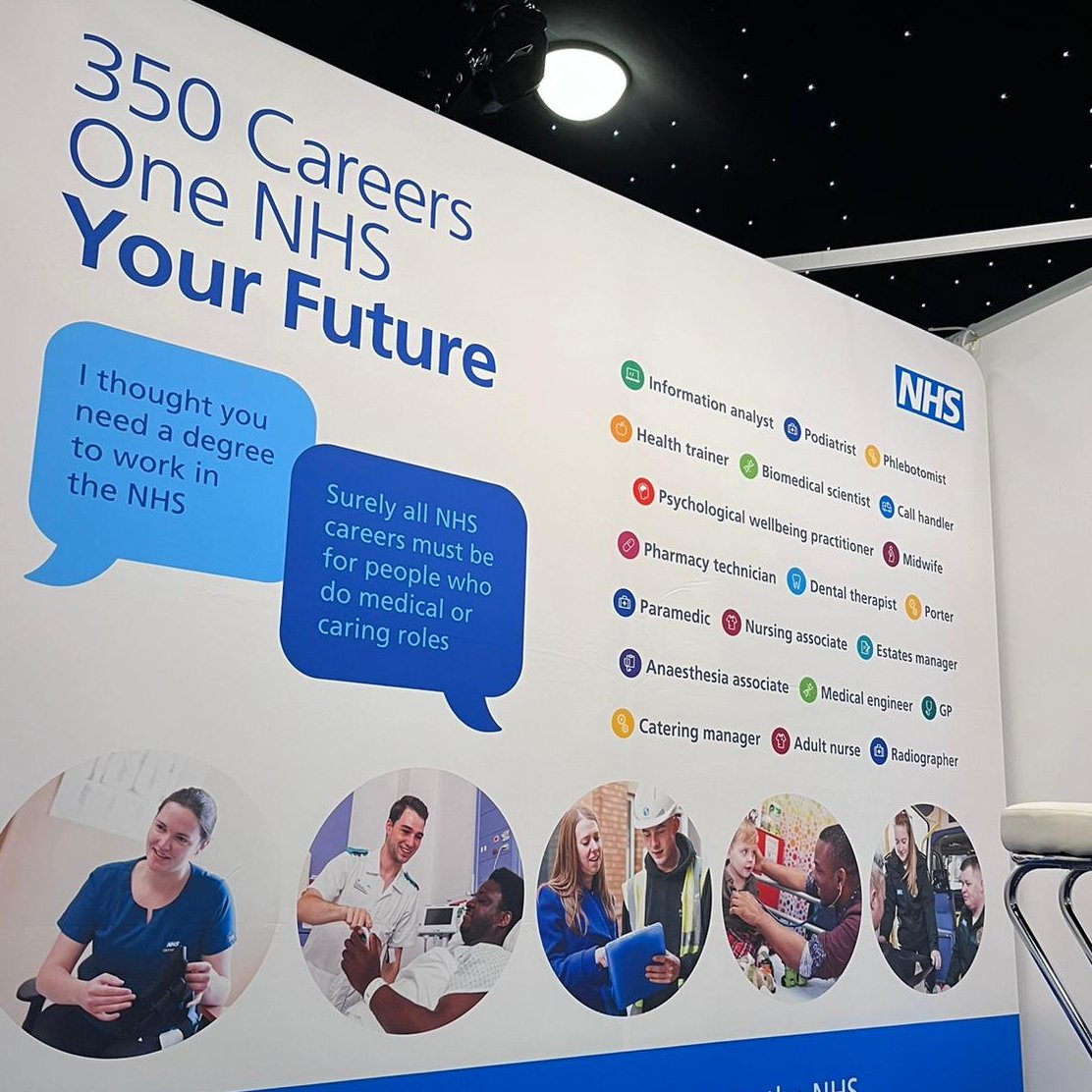 HealthCareersUK's tweet photo. Careers advisers and teachers can quiz us at the @ncgshow tomorrow in Leeds. 
You may have a question on work experience, apprenticeships or entry routes into the more than 350 #NHS careers 🤔
Our very own @Abigail_Changer will be armed with the answers. https://t.co/5Ynw2w9o8a
