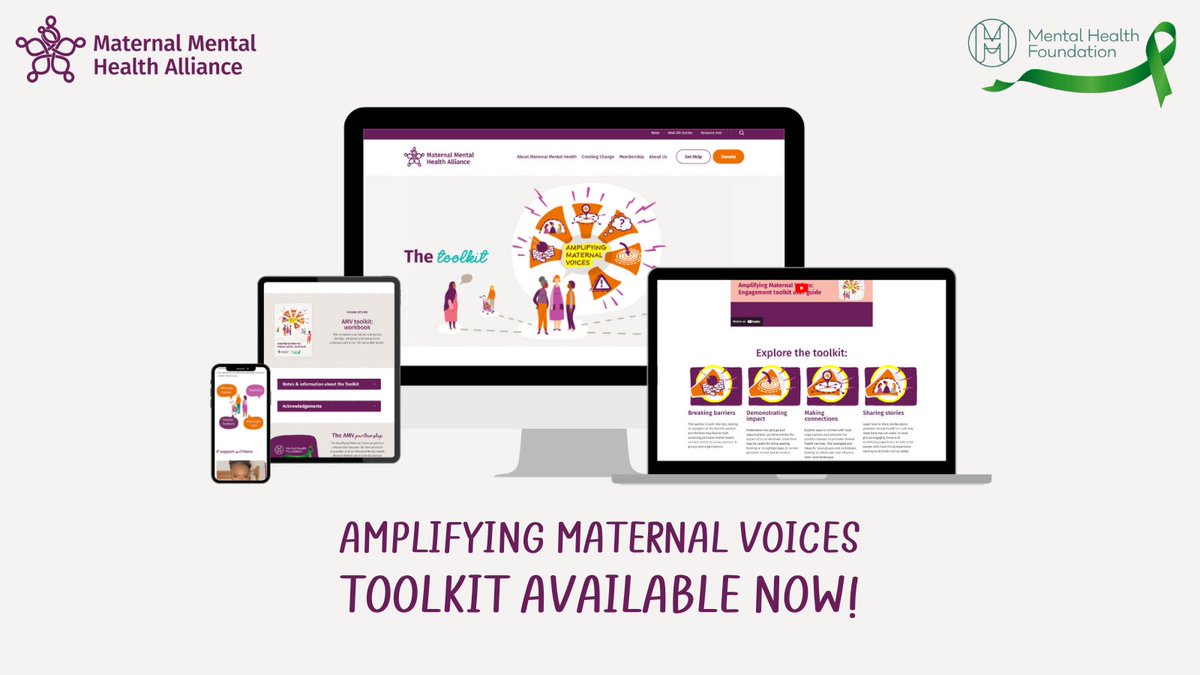 The @MMHAlliance and @mentalhealth #AmplifyingMaternalVoices Toolkit is launching today! Check out tips and examples for inspiring positive change in #PerinatalMentalHealth care in your local area: maternalmentalhealthalliance.org/AMV-Toolkit