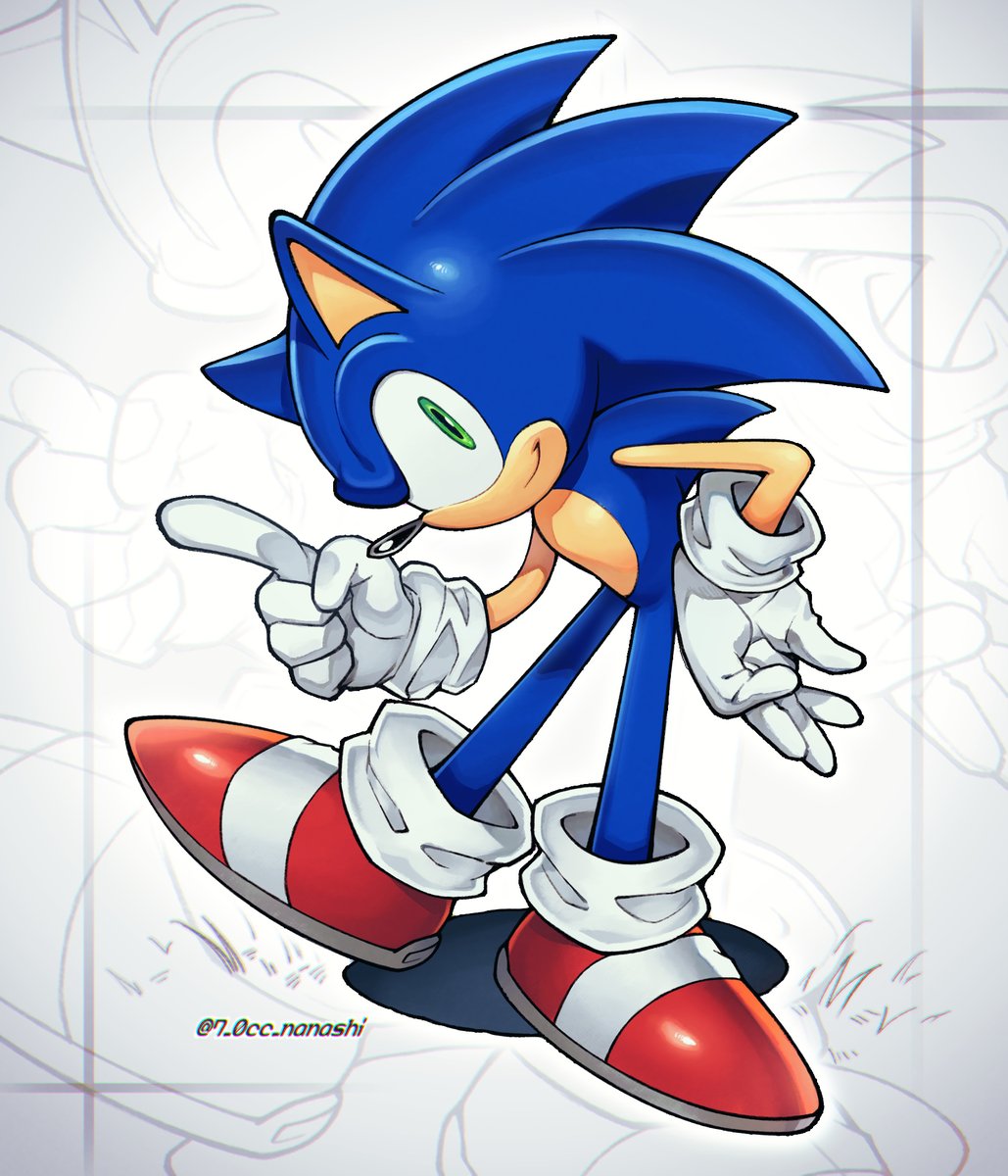 sonic the hedgehog solo looking at viewer smile 1boy gloves animal ears standing  illustration images