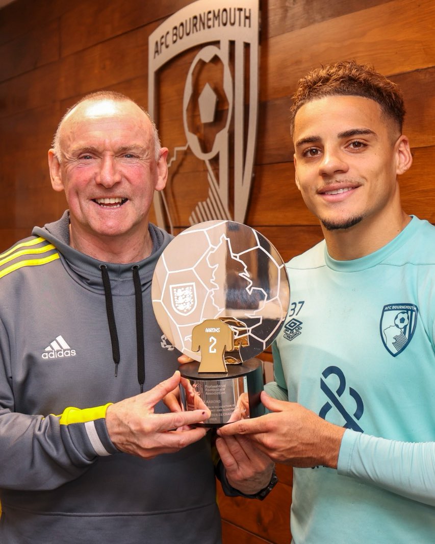 🏆 Max Aarons presented with a PFA Special Recognition award. For his contributions to England’s u21 European Championship win. 👏