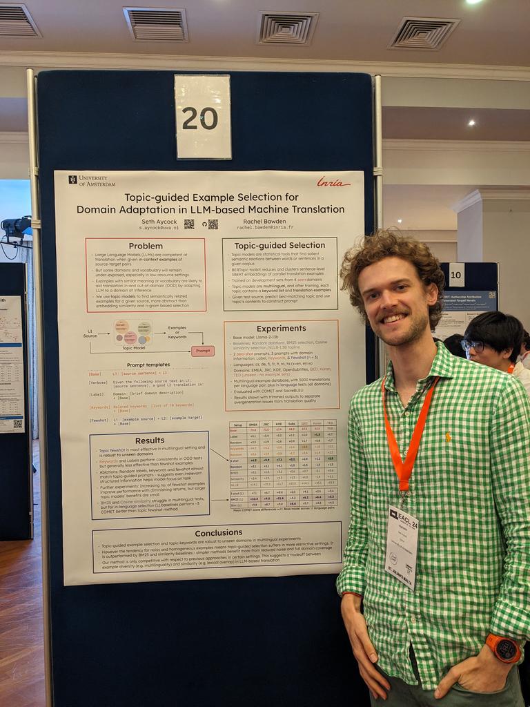 Thanks to everyone who stopped by at the #EACL2024 SRW poster session - some great discussions and feedback!
