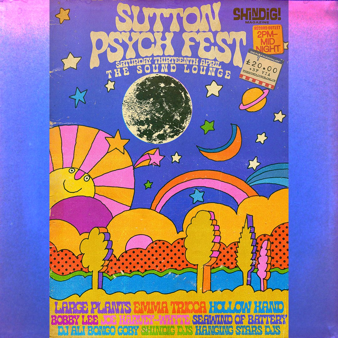Mass excited to be adding @seawndofbattery to the Sutton Psych Fest bill at @soundloungeCIC. One off UK show! DJ Ali Bongo Goby will also be joining us...