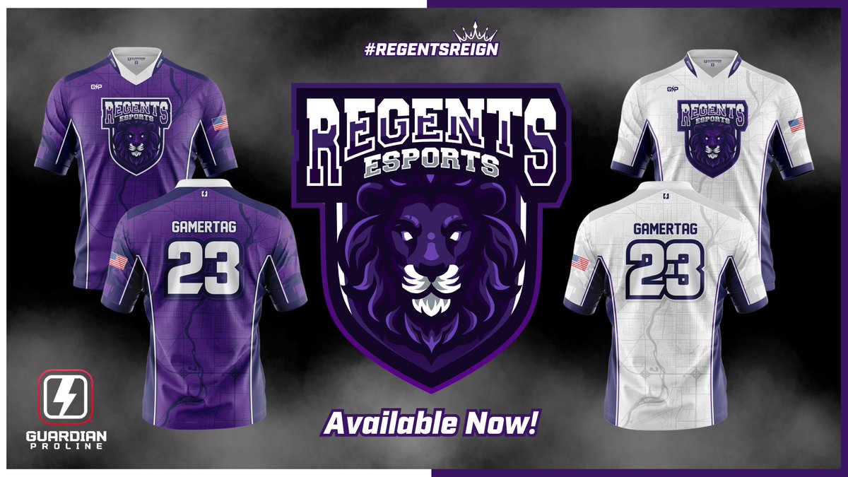 Our new jersey designs are out now and available for purchase! Huge thanks to Guardian Proline for such an awesome design!

Order them here: 
guardianproline.com/collections/re…

#RegentsReign 🦁👑