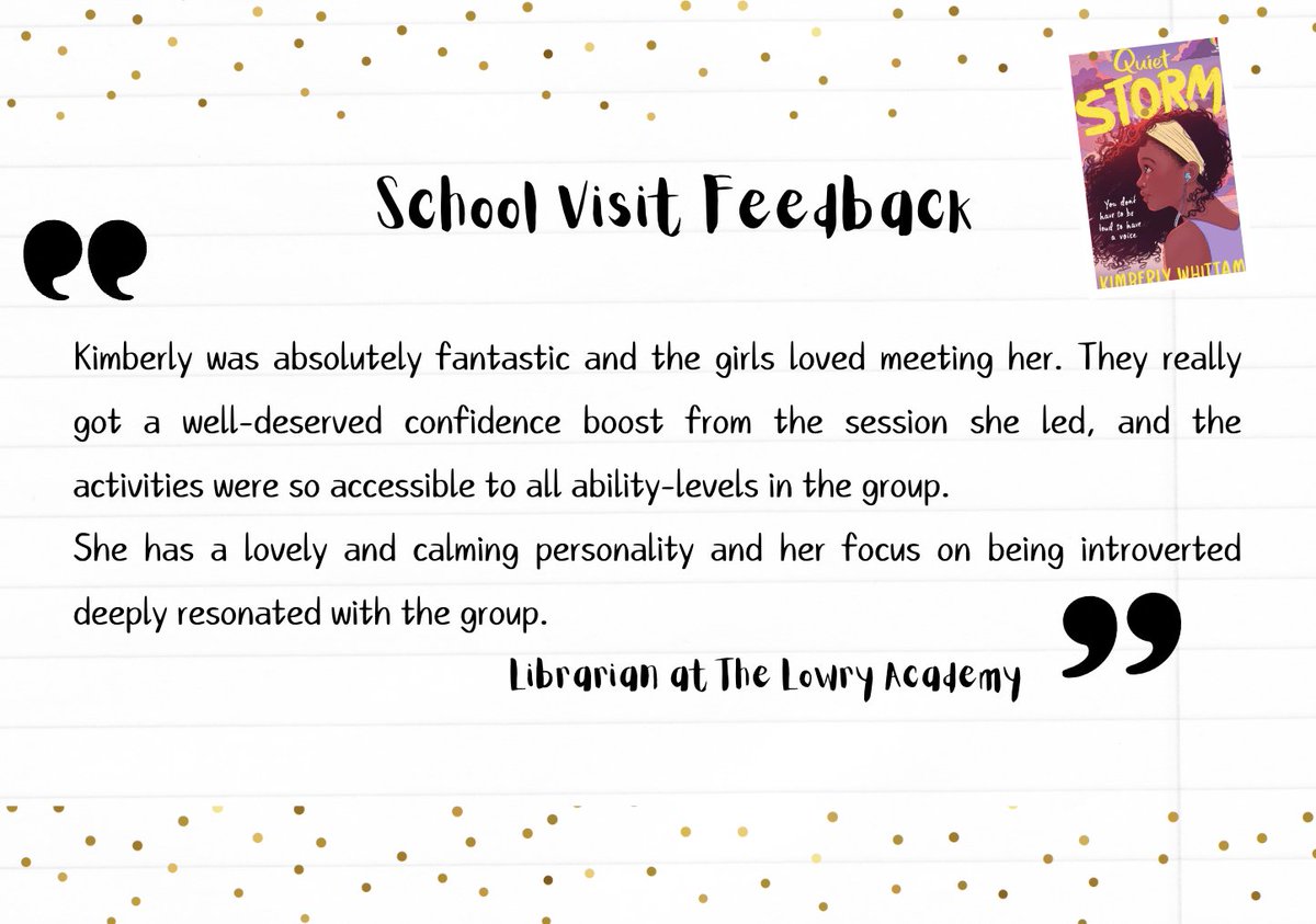 Lovely feedback from my visit to the @AcademyLowry. Wonderful students and staff with a fabulous school library! ✨📚🖊️