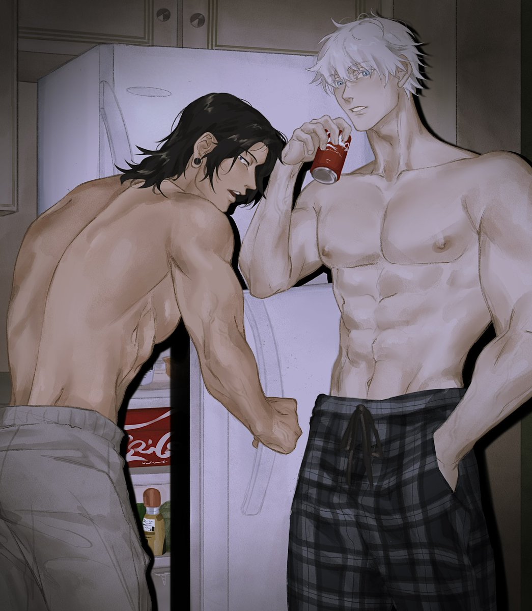 ClosedBoa's tweet photo. Roommate au (implied #sashisu ) #stsg https://t.co/jDBvNKnrjj