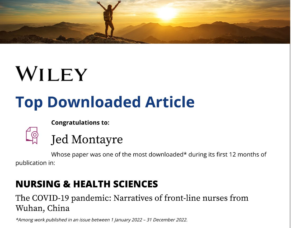 A/Prof Jed Montayre (@jedmontayre) on Twitter photo Thanks to all the readers of @Wiley_Nursing and Nursing & Health Sciences Journal, very pleased with our work  recognised as one of the most downloaded papers <a href="/muhsingho/">Benjamin Ho</a> <a href="/RitaCha78298491/">Rita Chang</a>  <a href="/PolyU_Nursing/">PolyU Nursing</a> @yorke_janelle Thanks to all the readers of @Wiley_Nursing and Nursing & Health Sciences Journal, very pleased with our work  recognised as one of the most downloaded papers <a href="/muhsingho/">Benjamin Ho</a> <a href="/RitaCha78298491/">Rita Chang</a>  <a href="/PolyU_Nursing/">PolyU Nursing</a> @yorke_janelle