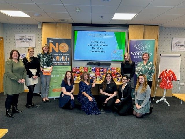 Lovely meeting Micronclean Ltd Women's Network earlier to speak about domestic abuse & the work of EDAN Lincs. Thank you for the lovely Easter eggs donated by Micronclean staff across their multiple locations in Grantham, Skegness, Louth for children & families we support.