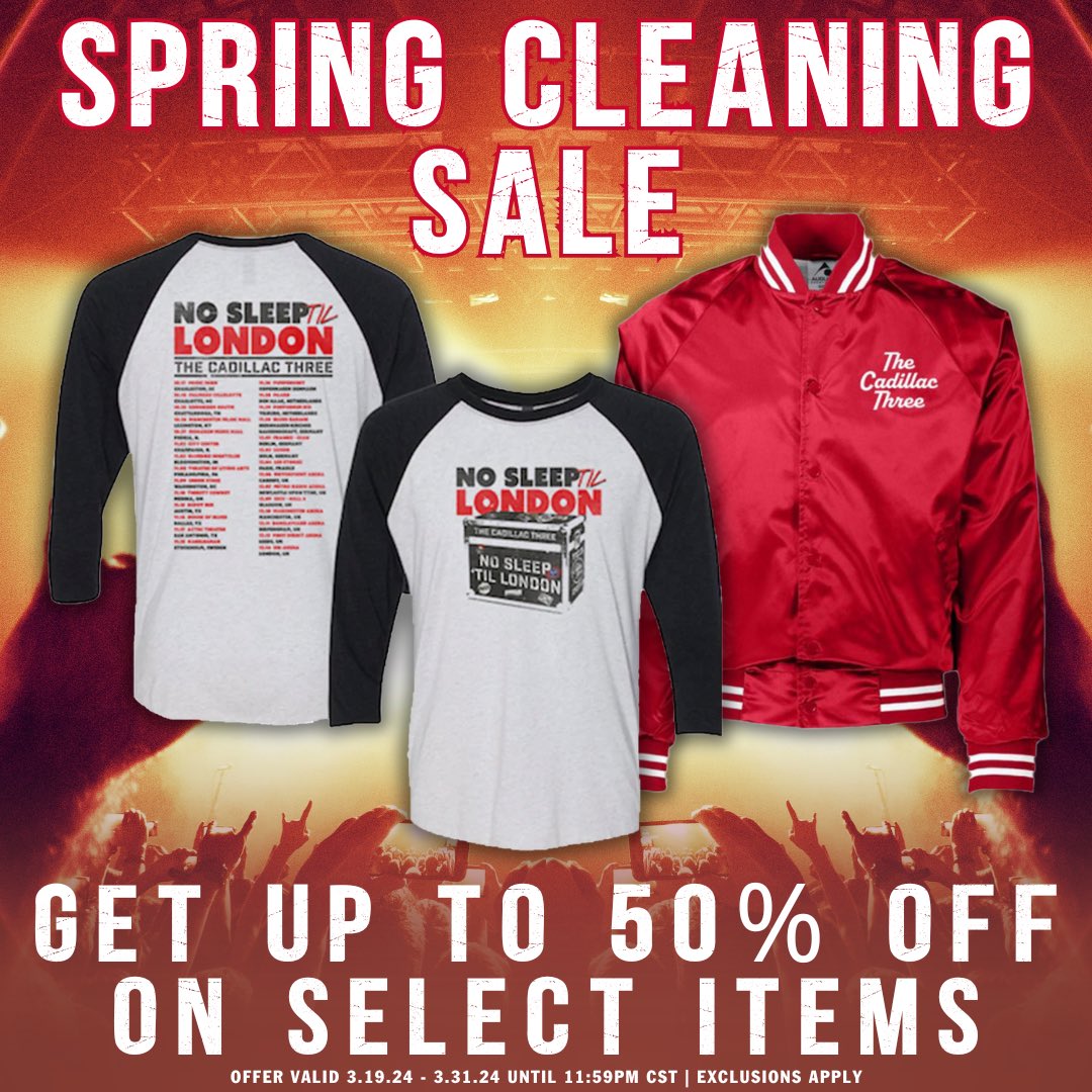 Get up to 50% OFF select items on our online store now through March 31! 💥 shop.thecadillacthree.com