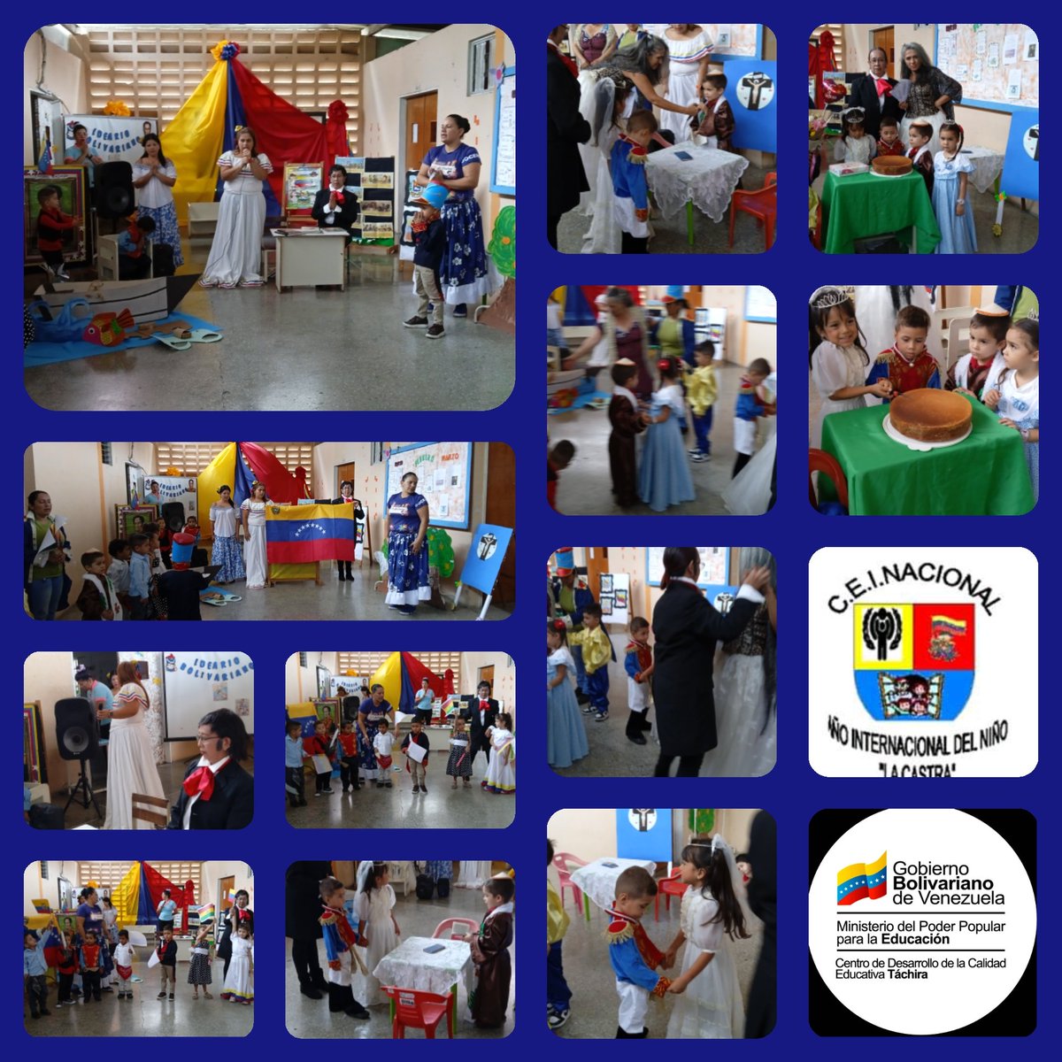 Hoy con la participación de los niños de grupo B secciones D y E junto a sus docentes Yenny Becerra, Nubia Bustamante, María Guío y la colaboración de  Ofelia Lizcano y Mayra Jaimes nos presentaron una parte de la vida de nuestro libertador en el marco de la semana Bolivariana