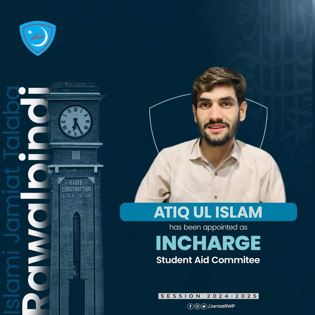 JamiatRwp's tweet photo. Responsibilities of Departments for Session 2024-25 as appointed by President IJT Rawalpindi Br. Ahsan Mumtaz, are as follows

#Departments #JamiatRWP #responsibilities2024 https://t.co/rB0VmFm4lA