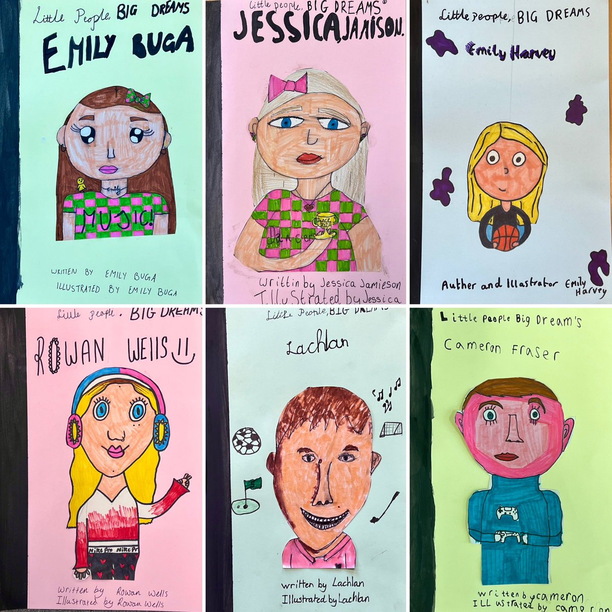 Lisa120381's tweet photo. P6 @DunbarneyPS created these front covers for their upcoming Autobiography’s, taking inspiration from the incredible MARIAISABELSANCHEZVERGARA #LPBDDreamBigDay https://t.co/gOhfEvQcsp