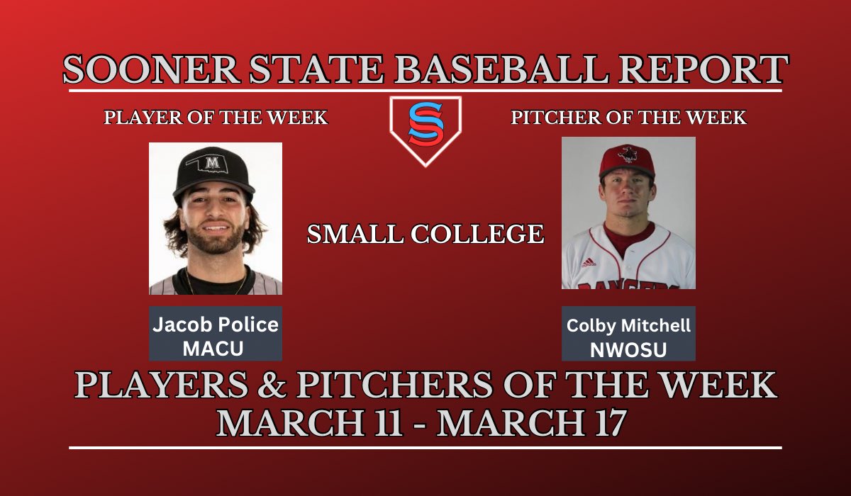 The weekly SSBR Players/Pitchers of the Week are here! We only got nominees from the 4 year small colleges this week, but that doesn’t mean we were short on great performances. Click the link below for details ⬇️ 🔗 tinyurl.com/3d7n7nz8