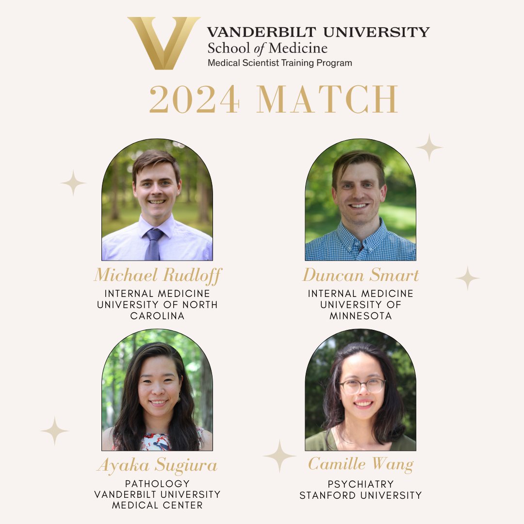 VanderbiltMSTP's tweet photo. Congratulations to all of our M4s on their #Match2024 ! We are so proud of you and can’t wait to see what you will accomplish in your careers! #VUMatch24! https://t.co/bvSzMLtMRl