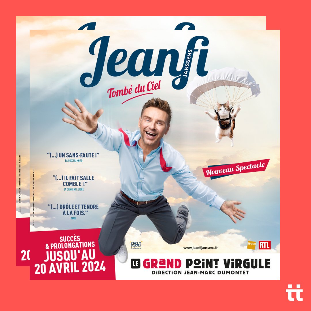 Embarquez pour un voyage hilarant avec @Jeanfi_Janssens, le steward le plus populaire de France ! ✈️

Son nouveau one-man-show “Tombé du ciel” est prolongé jusqu'au 20 avril <a href="/AuGrandPVirgule/">legrandpointvirgule</a>.

Un projet que TradeSpotting est fier d’accompagner 🤝

#TradeSpotting #MarketingDigital