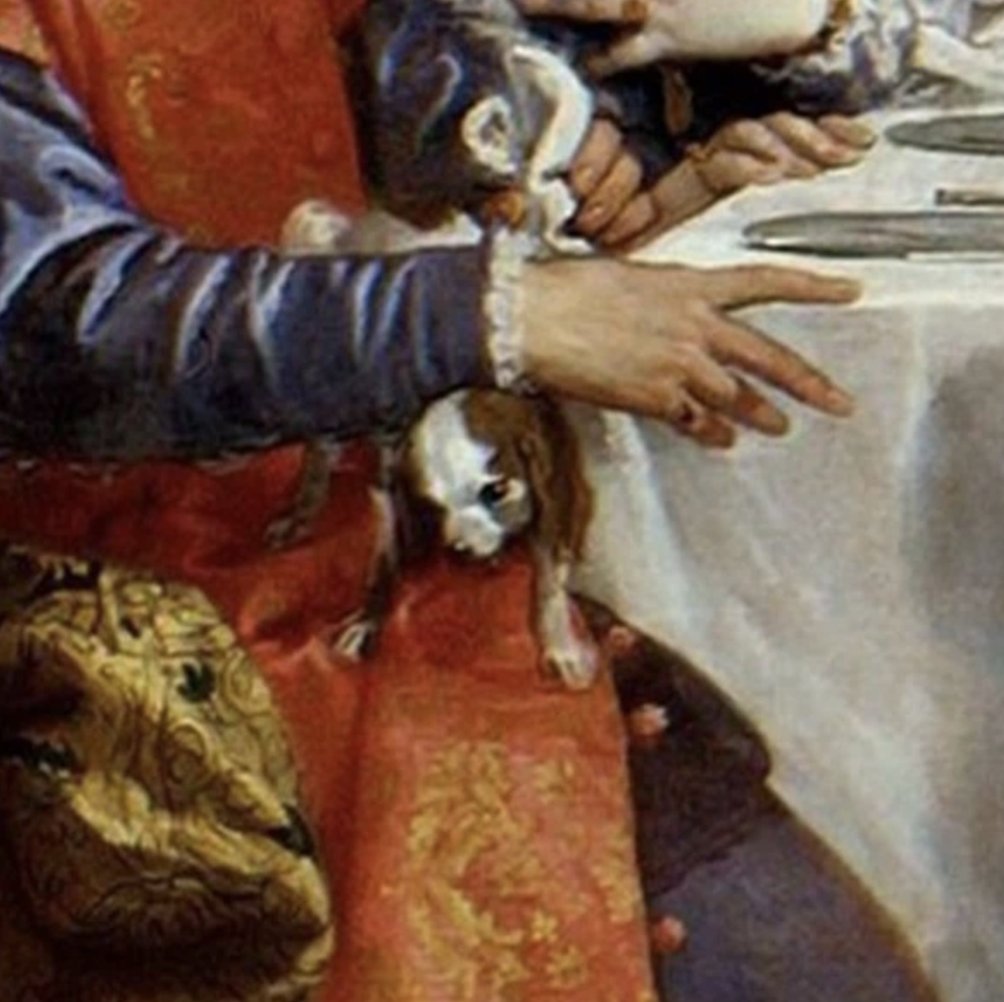 Even if you aren't playing, spend some time with the The Wedding at Cana painting. It's got all the hits: Jesus, turning water into wine, a tiny dog, a chatty parrot, and (of course) lots of puzzles...