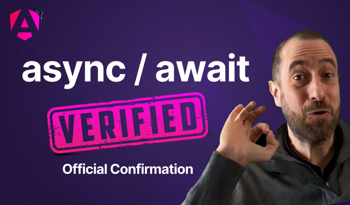 AngularUniv's tweet photo. 🚀 Angular async / await: Can You Use It? (OFFICIAL Confirmation) #Angular   

Learn if async/await is supported in Angular and how, and how the support will evolve in the future. 

🔗 https://t.co/esYymplyxp https://t.co/8PSumjsZFz