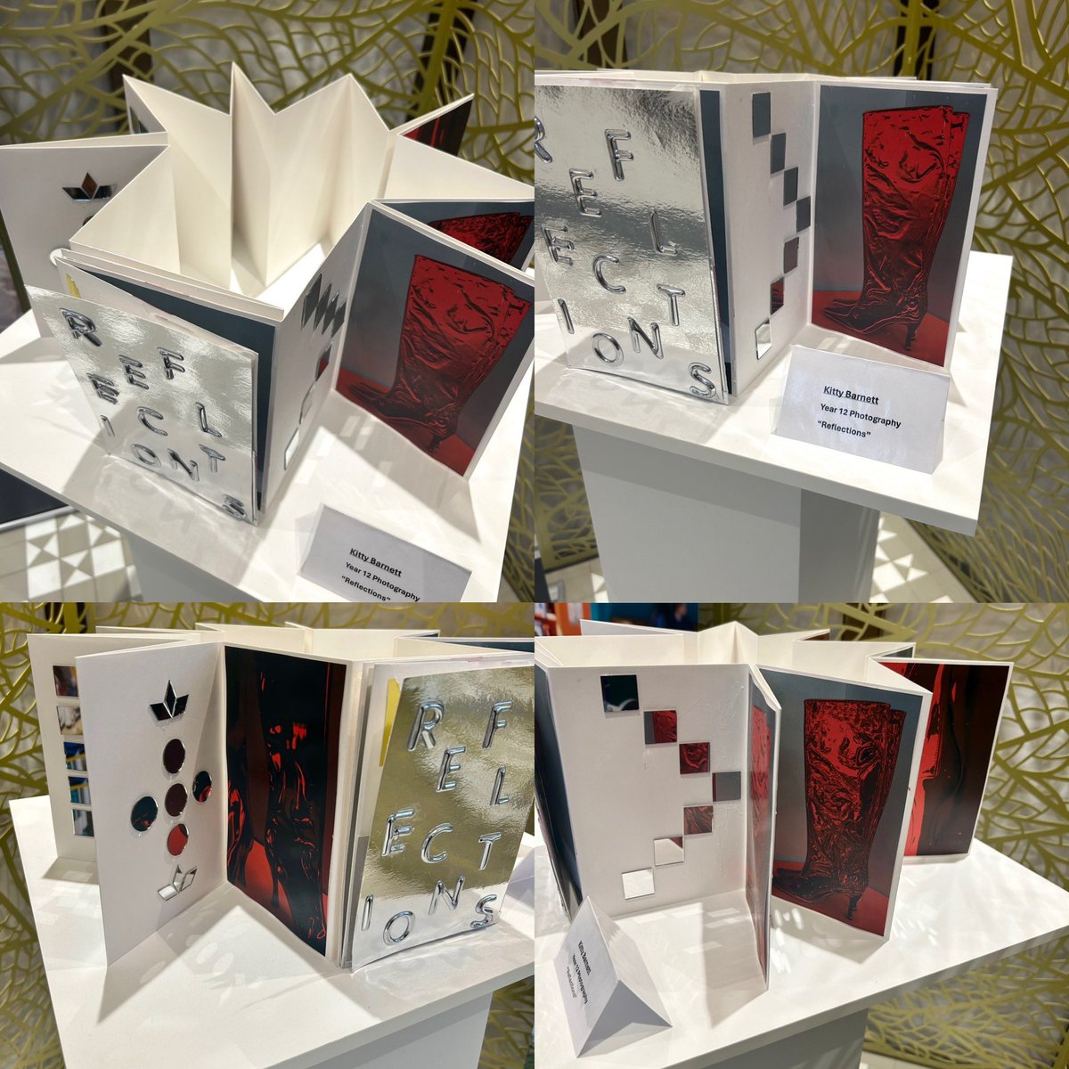#MaidaValeSchool #MaidaValeArt #MaidaValeYear12 #MaidaValePhotography #MaidaValeSixthForm Kitty’s #concertina book of mirrors and corresponding photos of a silver boot take pride of place in the entrance hall of <a href="/MaidaValeSchool/">Maida Vale School</a> Our very own #Forthplinth