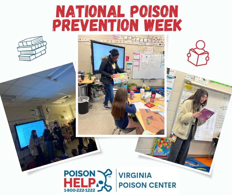 📚 #NPPW24 in schools - yesterday the @VCUPharmacy Peds Pharmacy Student Group read the children's book Danger Rangers: Poison Patrol, discussed potential #poisons around the home & #poisonsafety with a few elementary classes in Henrico County! A great way to kick off the week!