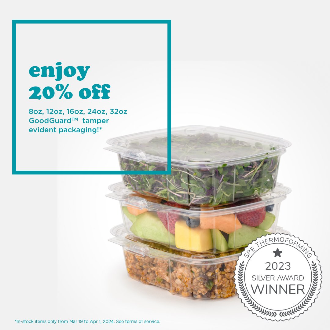 goodnatured_inc's tweet photo. Award winning design and BPI certified compostable! Get 20% off our exclusive tamper-evident GoodGuard collection. 💰

https://t.co/bUe0OgvNX1

#SustainablePackaging #GoodGuard #InnovationInPackaging #SpecialOffer https://t.co/xRYOB6jk4I
