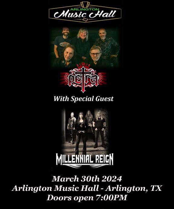 Pleased to announce that we will once again be sharing the stage with our friends Petra at Arlington Music Hall Saturday March 30th. This show sold out last time so get your tickets while you can!