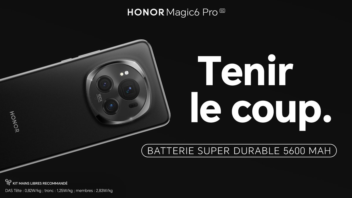 Même face aux journées à rallonge. Grâce à sa batterie longue durée, le #HONORMagic6Pro ne se fait pas éteindre facilement.