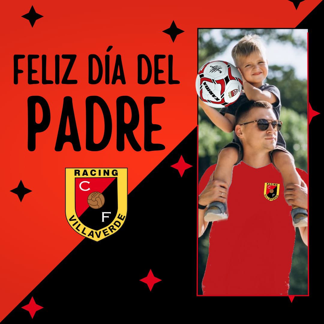 Desde el Racing Villaverde queremos aprovechar para desear a todos los padres, y en especial a los nuestros por su día especial, esperamos de corazón que pases muy buen día, ¡No cambiéis nunca! ❤️🖤