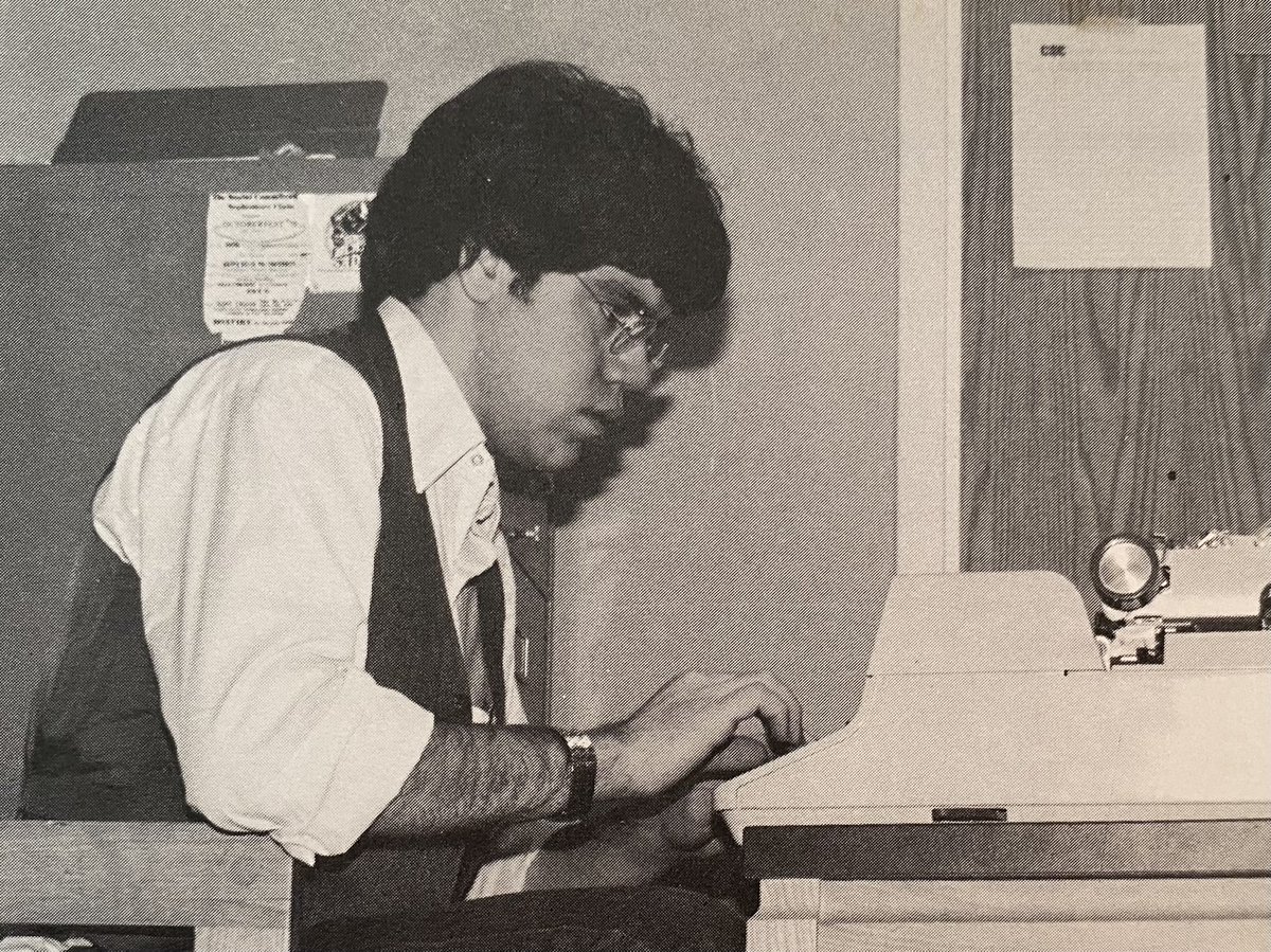 How I'm spending the day I turn 67. Work is constant. I no longer have to use a typewriter, though, so I'm grateful. (Photo from 44 years ago, editing a college weekly newspaper.) #writing #stillwriting