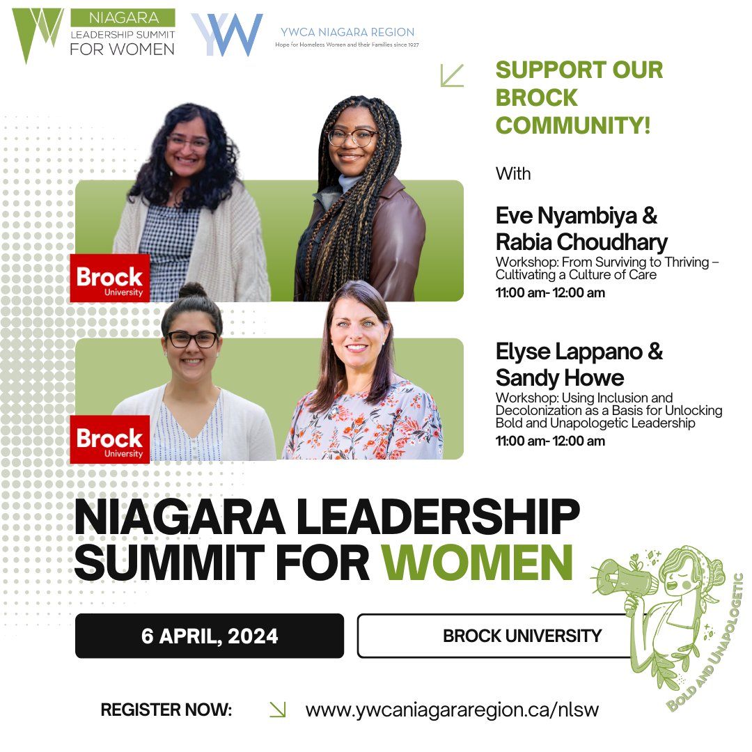 BrockUFOSS's tweet image. Ready to unleash your leadership potential? Join us for the 10th Annual @NiagaraLSW on Saturday, April 6 at #BrockU!

🤝 Networking opportunities
🎤 Inspiring speakers
🎉 Engaging workshops 

Learn more and grab your tickets ⬇️
ywcaniagararegion.ca/nlsw