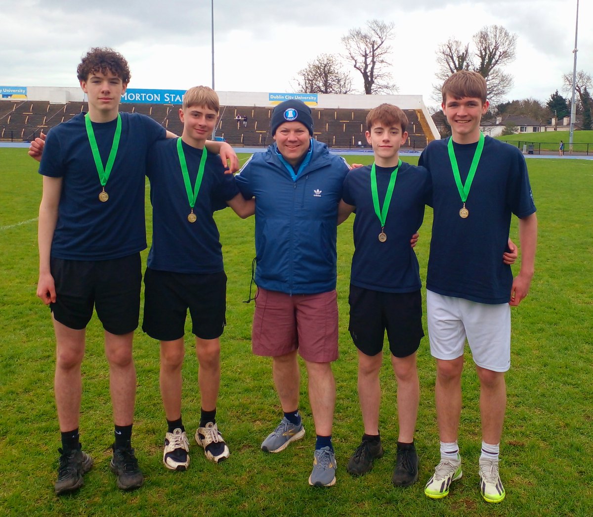 Good first day of athletics season, with 30 first and second year students representing the school in Santry. Success for the 1st year boys' relay team winning their heat and going on to win gold in the final, beating teams from Blackrock, CBC Monkstown, St Gerard's and Oatlands.