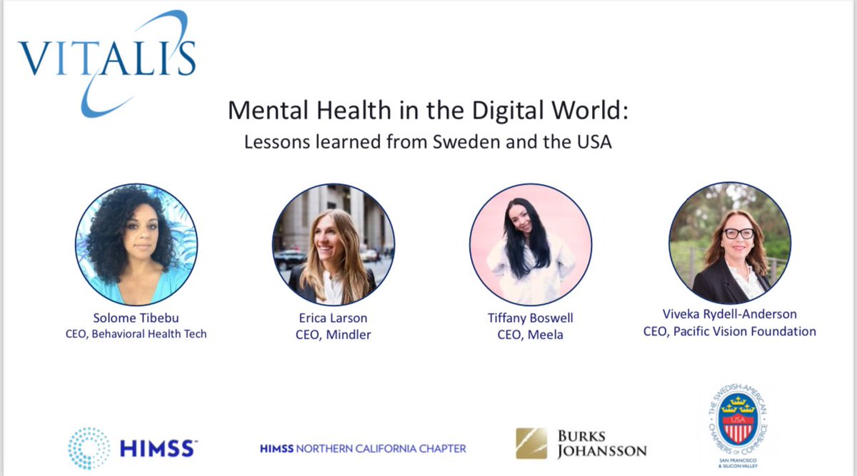 #Mentalhealth is an international crisis, requiring a moonshot approach 🚀 to solve. We’re bringing US thought leader #digitalhealth #mentalhealth @SolomeTibebu @GoingDigitalBHT to @VitalisKonf in Sweden, on a panel w @mindler_global #MeelaHealth @SlushHQ @HIMSS @HIMSSNorCal