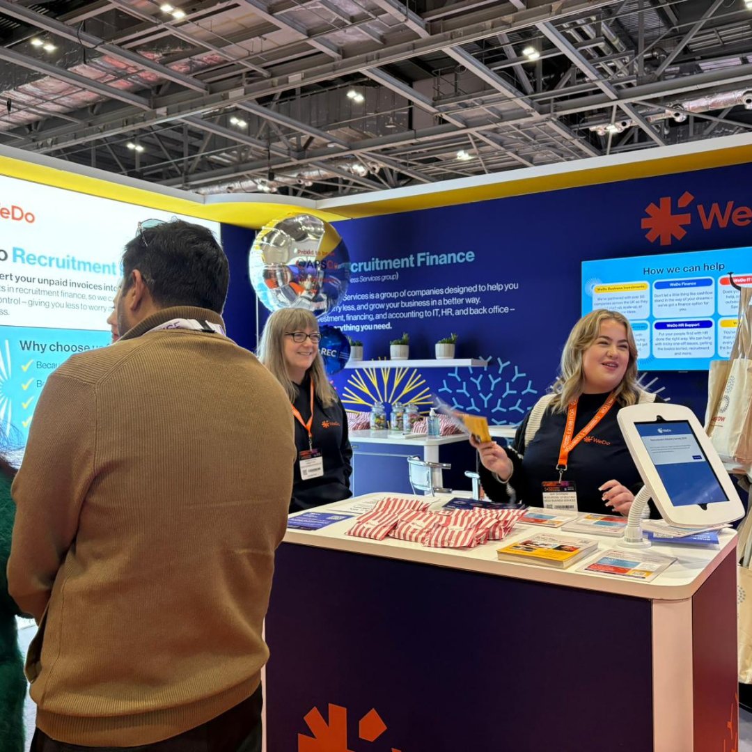 WeDo_Updates's tweet photo. That's a wrap for Day 1 at @recexpo at @ExCeLLondon 😎
 
We’ve had a great time chatting to people about recruitment finance and how the wider WeDo Group can help SMEs grow. 
 
Catch us again tomorrow morning - come and say hi at stand B20 👋 https://t.co/7NLqzztqYG