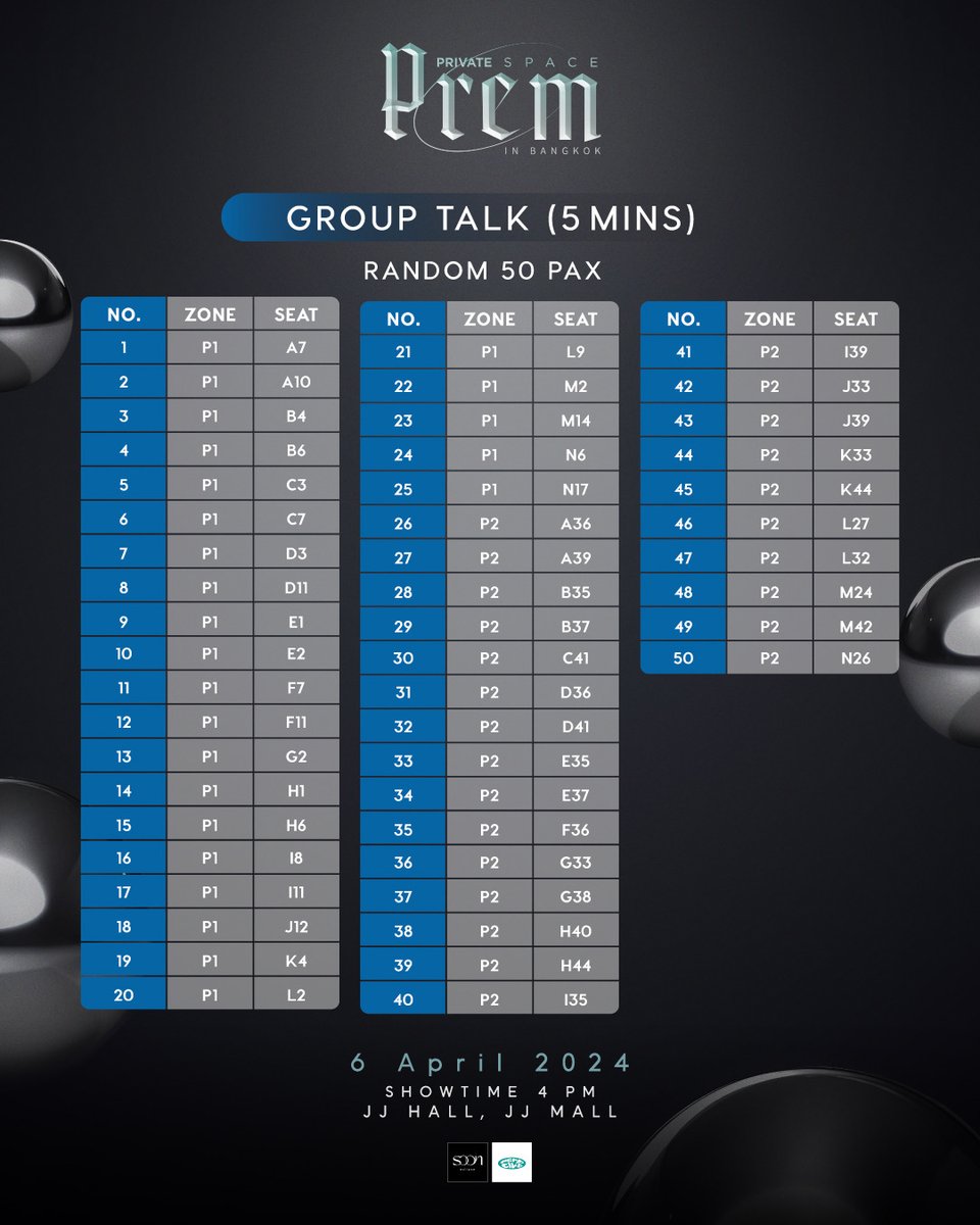 PREM_PVSPACE's tweet image. 📢 ประกาศผู้โชคดีที่ได้รับสิทธิพิเศษแบบสุ่ม งาน PREM PRIVAT ESPACE IN BANGKOK

Announcement of the lucky fans who got random benefits of PREM PRIVAT ESPACE IN BANGKOK

#PREMPRIVATESPACEinBKK
#PREM_SPACE