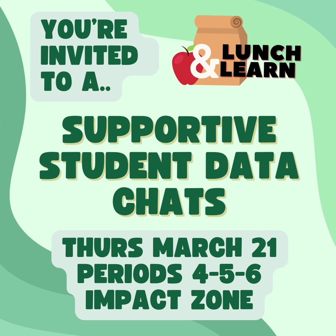 Join @JonesyCoaches and I this Thurs, 3/21, for a Lunch & Learn on Supportive Student Data Chats 🗣📊These discussions help students understand their strengths & area for improvement, fostering a sense of ownership over learning. RSVP ✉ here: rb.gy/upu62c @RahwayCI