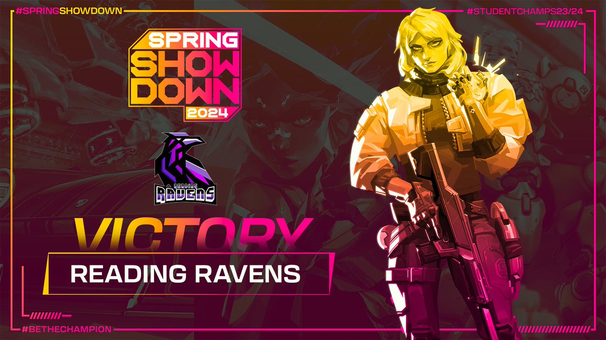 And that's a wrap!

<a href="/RavensValorant/">Reading Ravens Valorant</a> are your <a href="/VALORANT/">VALORANT</a> Spring Showdown 24 CHAMPIONS👑

Let's give it up 

GG

#StudentChamps2024 #SpringShowdown24