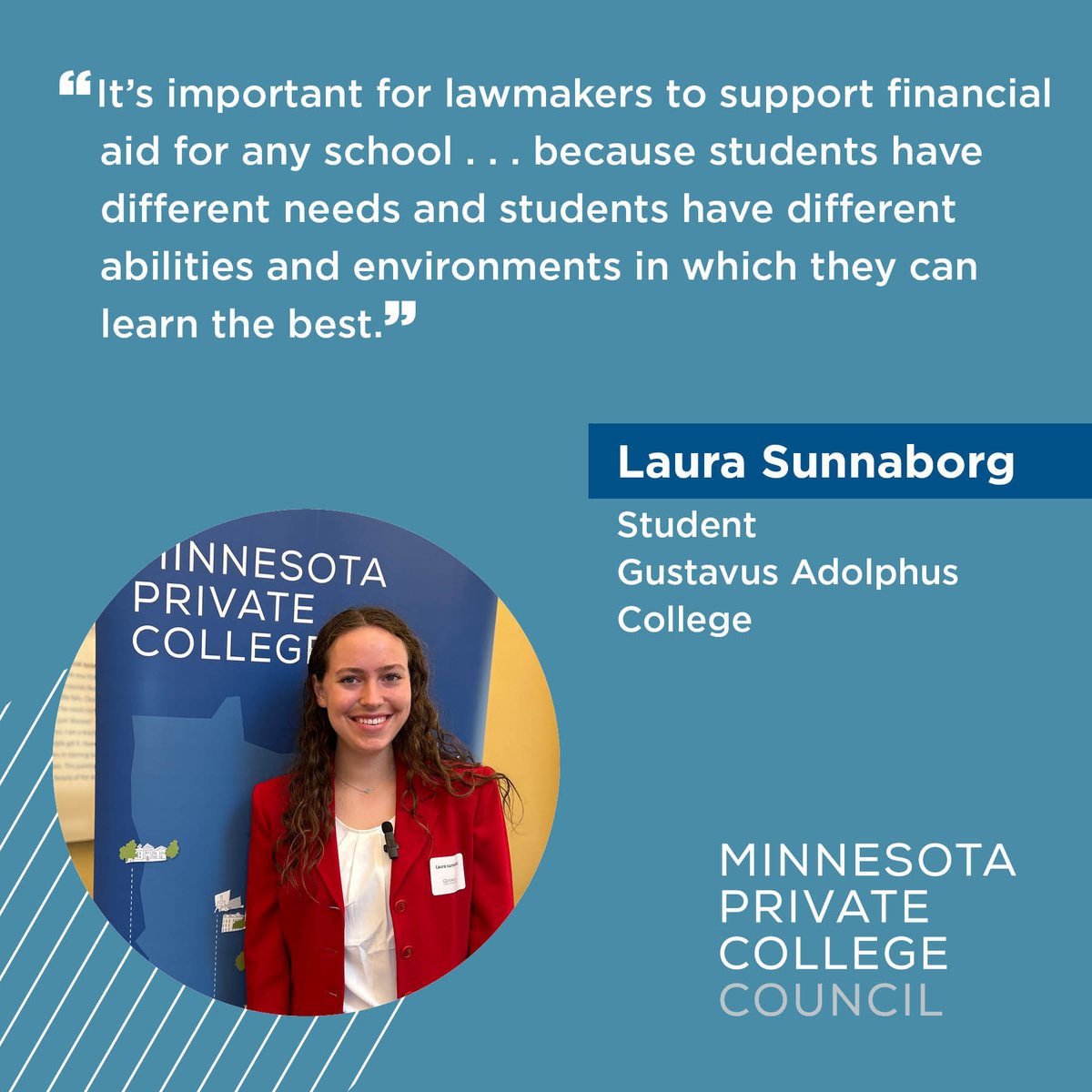 mnprivcolleges's tweet photo. The main factor in choosing a higher education institution should be that it fits a student’s needs. Concerns over funding should never deter students from making the choice that’s right for them. https://t.co/ng1mM6XgUE