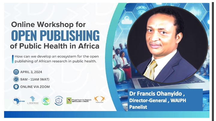 Join this exciting workshop to explore how to develop an ecosystem for #OpenPublishing of African research in public health. @Ohanyidof, DG of @WAIPH_News, will be delving into the topic of 'Empowering Young Professionals to Thrive' Reg:wacren.zoom.us/meeting/regist… @WACREN @LIBSENSE