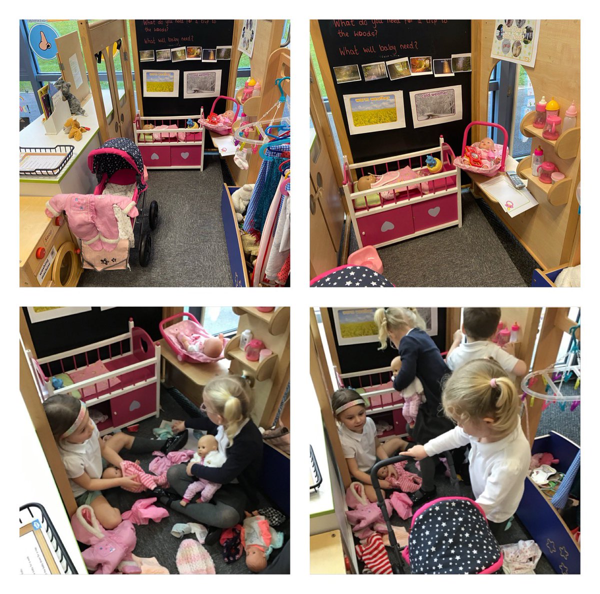 We have recently received a very generous donation of baby dolls, prams and pushchairs. They have really enhanced our indoor and outdoor role play areas and the children have loved using them. A huge “thank you!” to our local community for all your help #Hednesford #community 💚