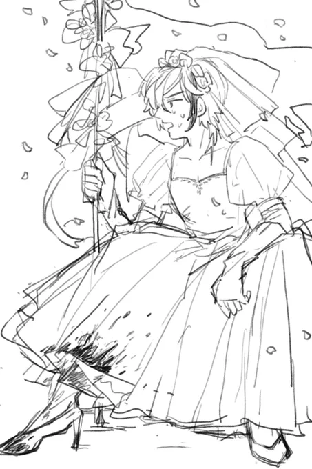 深夜だからウエディング着てるエリを描いても良い(謎シチュ) 